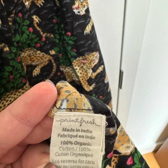 Printfresh Pajamas Cami Nightgown Black Tiger Bagheera Print 4X Spaghetti Strap - Picture 4 of 5